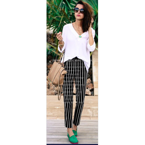 The Casual Harem Pants  Black Stripe