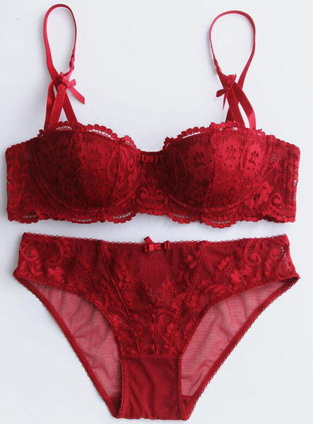 The Floral Lace Demi Underwear