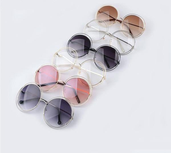 The Oversize Unique Round Wire Sun Glasses