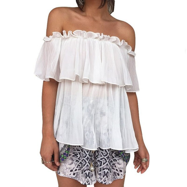 The loose pleated short sleeve