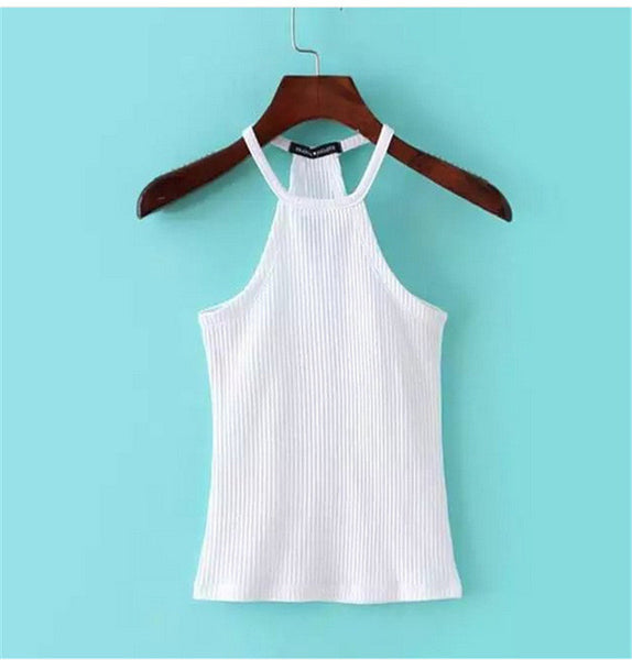 The O Neck Elastic Tube Tank Tops