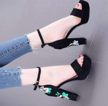 The Embroidered High Heels Shoes