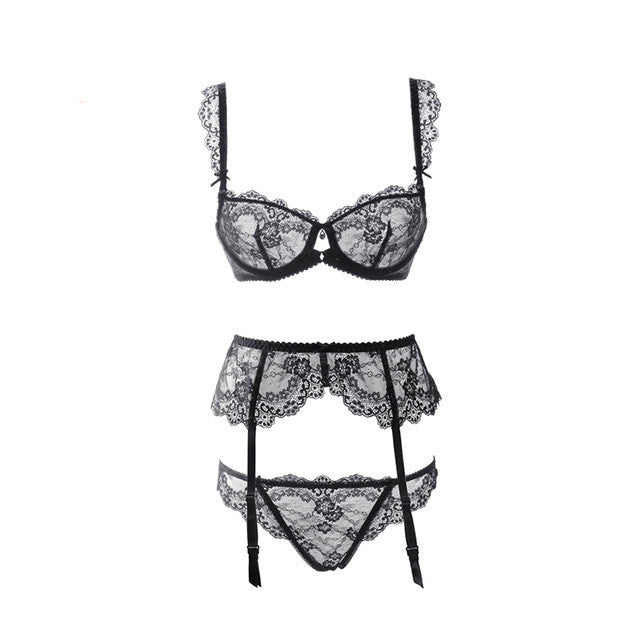 The embroidery underwear bra set