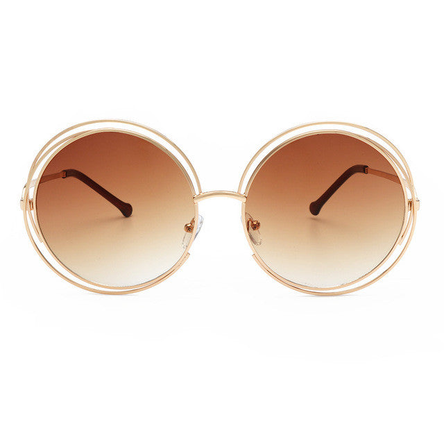 The Oversize Unique Round Wire Sun Glasses