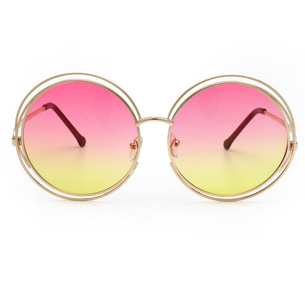 The Oversize Unique Round Wire Sun Glasses