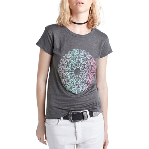 The Solid Grey Floral  T-shirt