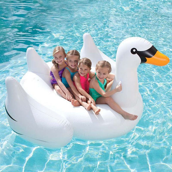 The Giant White Swan Inflatable Pool Float