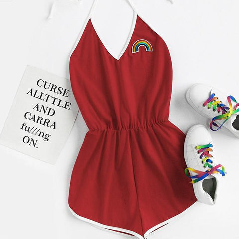 The Contrast Binding Halter Romper