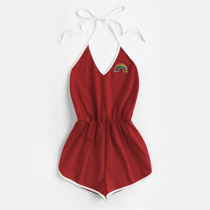 The Contrast Binding Halter Romper