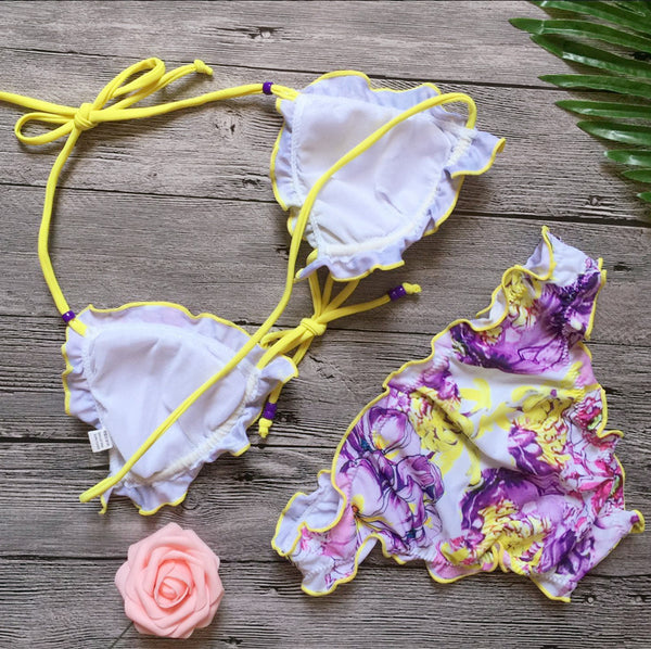 The Patchwork Swimsuit Halter Bikinis