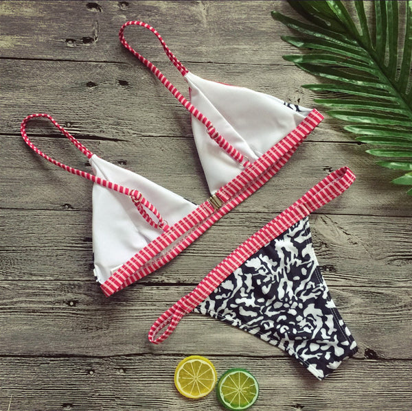 The Bandeau Striped Swimming