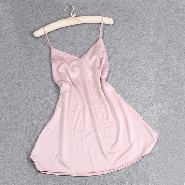 The Solid Color Spaghetti Strap Nightgown Sleepwear