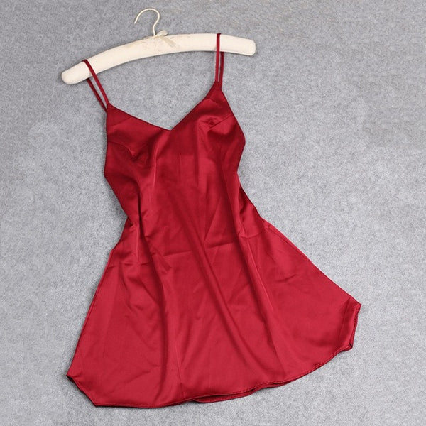 The Solid Color Spaghetti Strap Nightgown Sleepwear