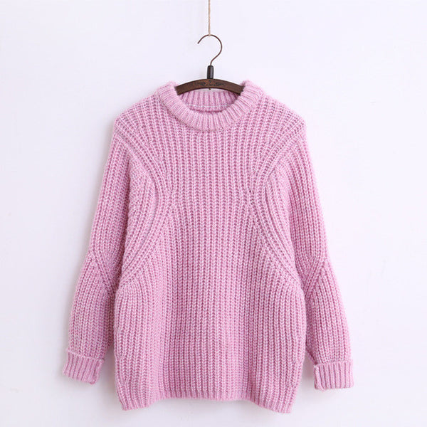 The twist wool knitted pullovers sweater