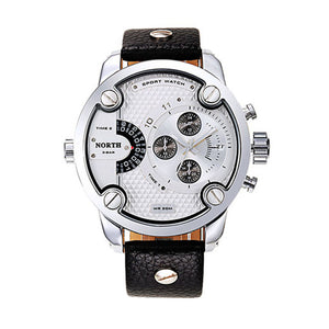 The north Watches Men Sports leather 30m waterproof Quartz XFCS