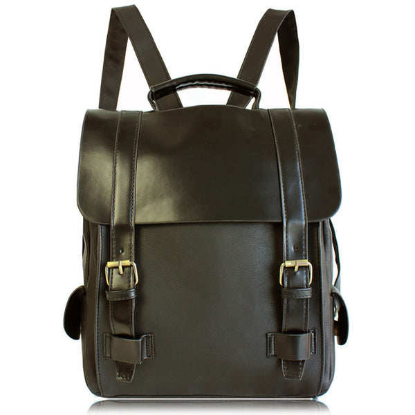 The leather brown bts backpack.