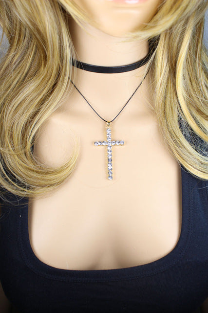 The big leather cross necklace