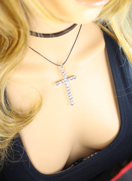 The big leather cross necklace