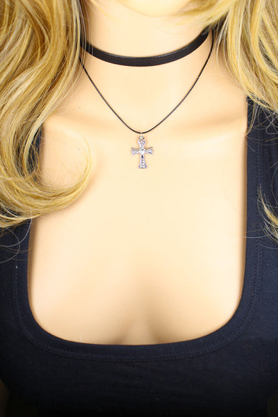 The big leather cross necklace