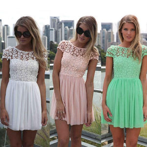 The lace racerback casual chiffon dress