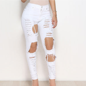 The Pencil Hole Skinny Jeans Pants