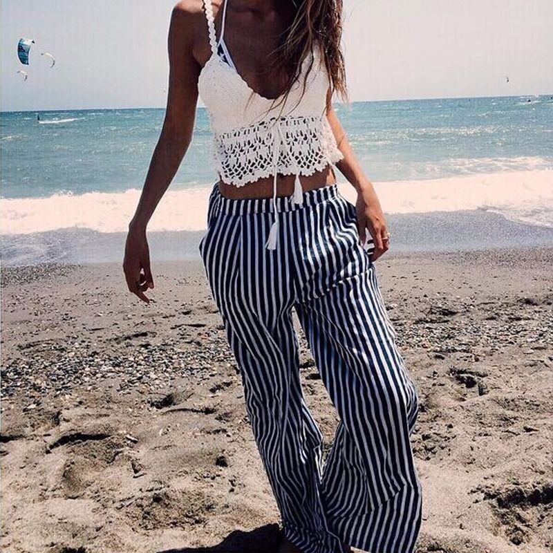 The high Waist striped Trousers